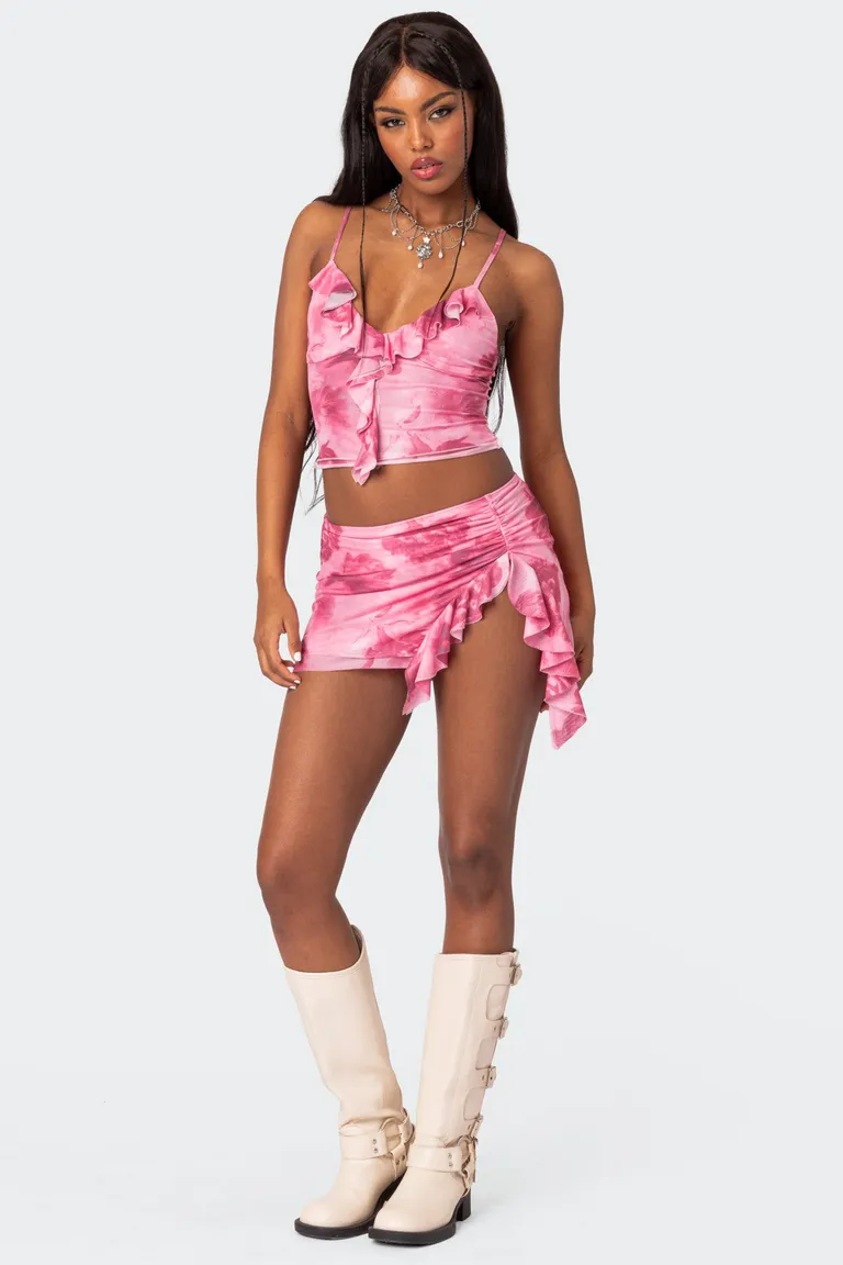 Mini falda volados malla wanda de Edikted en Swimwear y Beachwear para argentina