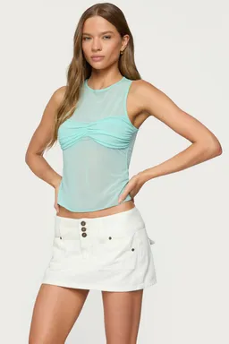 Top fruncido traslúcido erica de Edikted en Tops para argentina