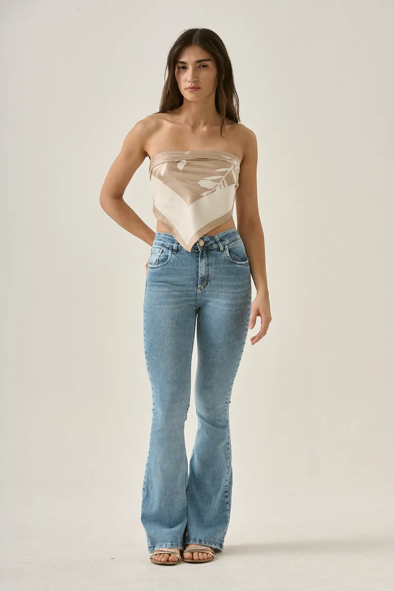 Pantalón de mezclilla elástico de tiro medio y corte oxford para mujer de Sweet en Pantalones para argentina