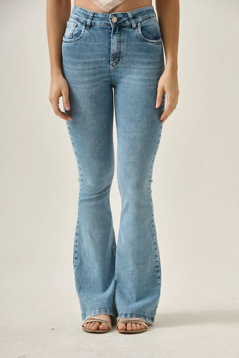 Pantalón de mezclilla elástico de tiro medio y corte oxford para mujer de Sweet en Pantalones para argentina