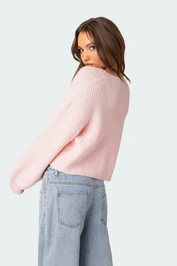 Cárdigan sabrina corto punto grueso de Edikted en Buzos y Sweaters para argentina