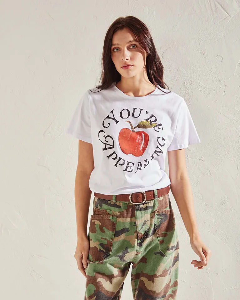 Remera de algodón holgada con estampa llamativa para un look casual y original de Wanama en Remeras para argentina