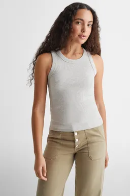 Top canalé algodón de Mango Teen en Tops para argentina