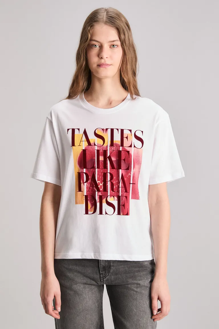 Remera de algodón con estampado gráfico 'Tastes like paradise' de Kosiuko en Remeras para argentina