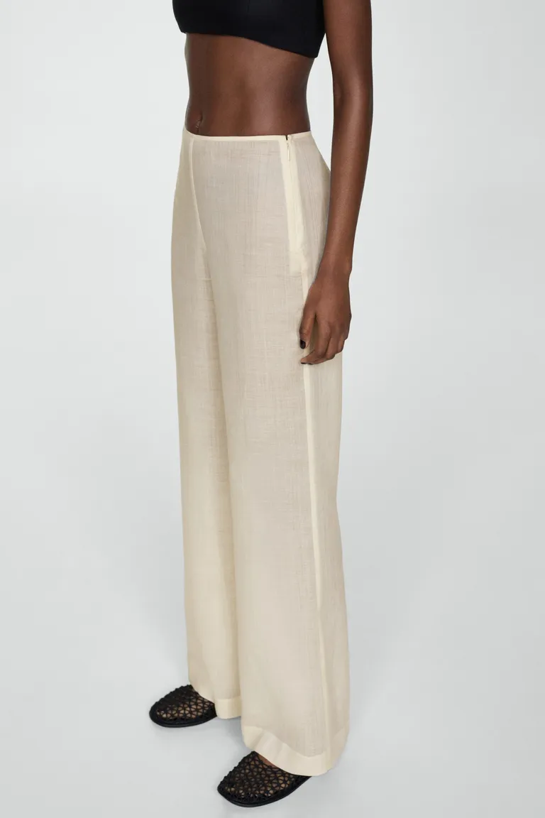 Pantalón ramio recto de Mango en Pantalones para argentina