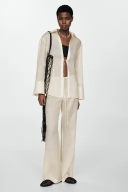 Pantalón ramio recto de Mango en Pantalones para argentina