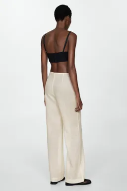 Pantalón ramio recto de Mango en Pantalones para argentina