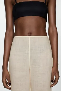 Pantalón ramio recto de Mango en Pantalones para argentina