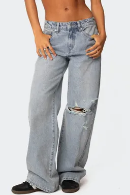 Jeans adam ancho rotos de Edikted en Pantalones para argentina