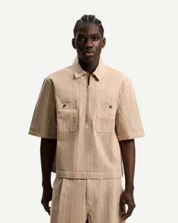 Camisa manga corta denim rayada de Bershka en Camisas para argentina