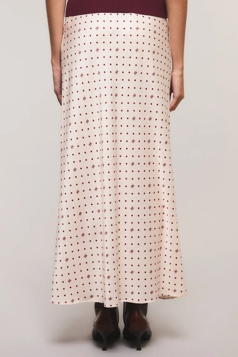 Falda midi de tiro medio con corte al bies y diseño estampado clásico de Kosiuko en Faldas para argentina