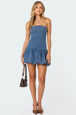 Mini vestido denim bubble de Edikted en Vestidos para argentina