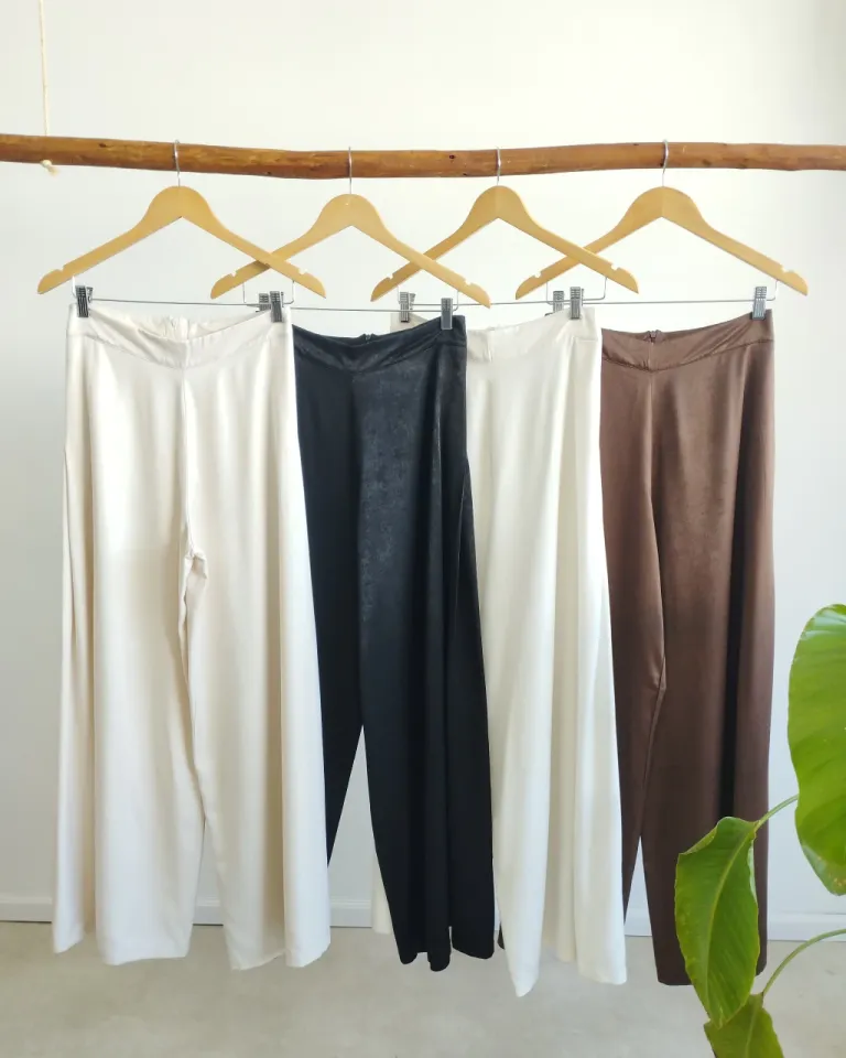 Pantalón clásico y cómodo para mujer, corte recto y cintura elástica de Lemmon en Pantalones para argentina