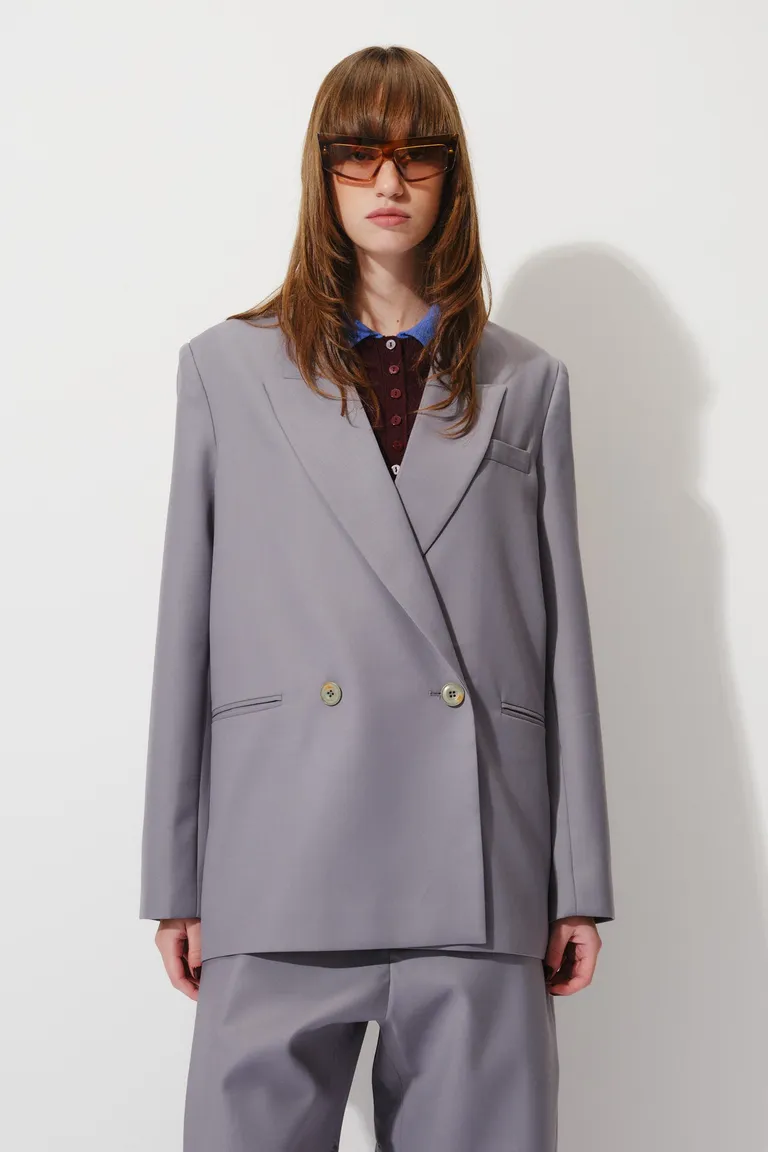 Blazer sastrero de corte recto con solapas amplias y cierre frontal cruzado de Mishka en Blazers para argentina