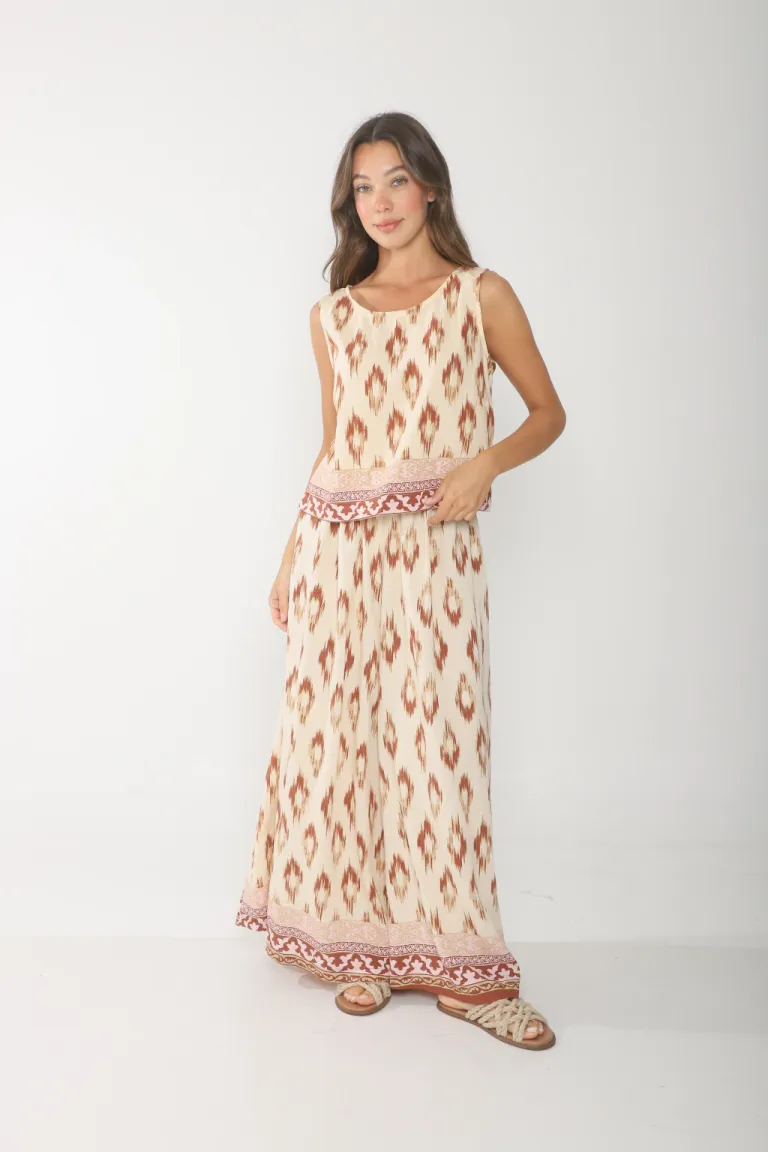 Pantalón estampado de corte amplio y elegante para mujer de Belle en Pantalones para argentina