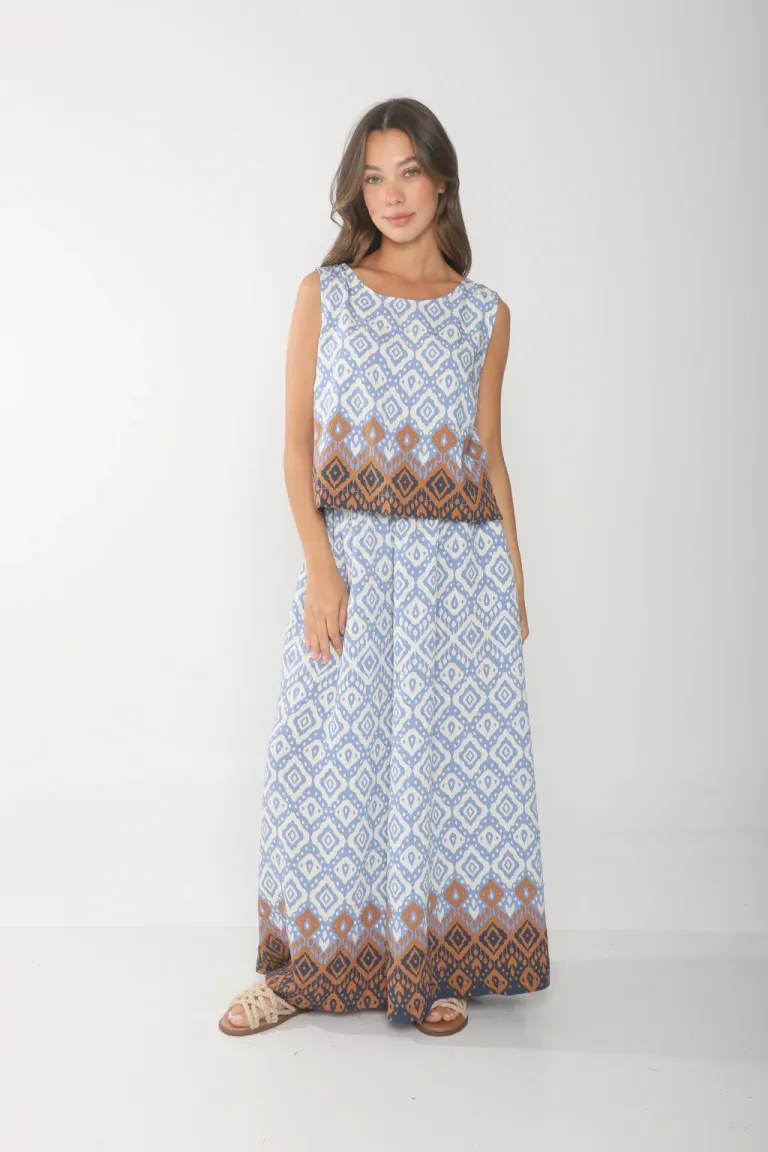 Pantalón estampado de corte amplio y elegante para mujer de Belle en Pantalones para argentina