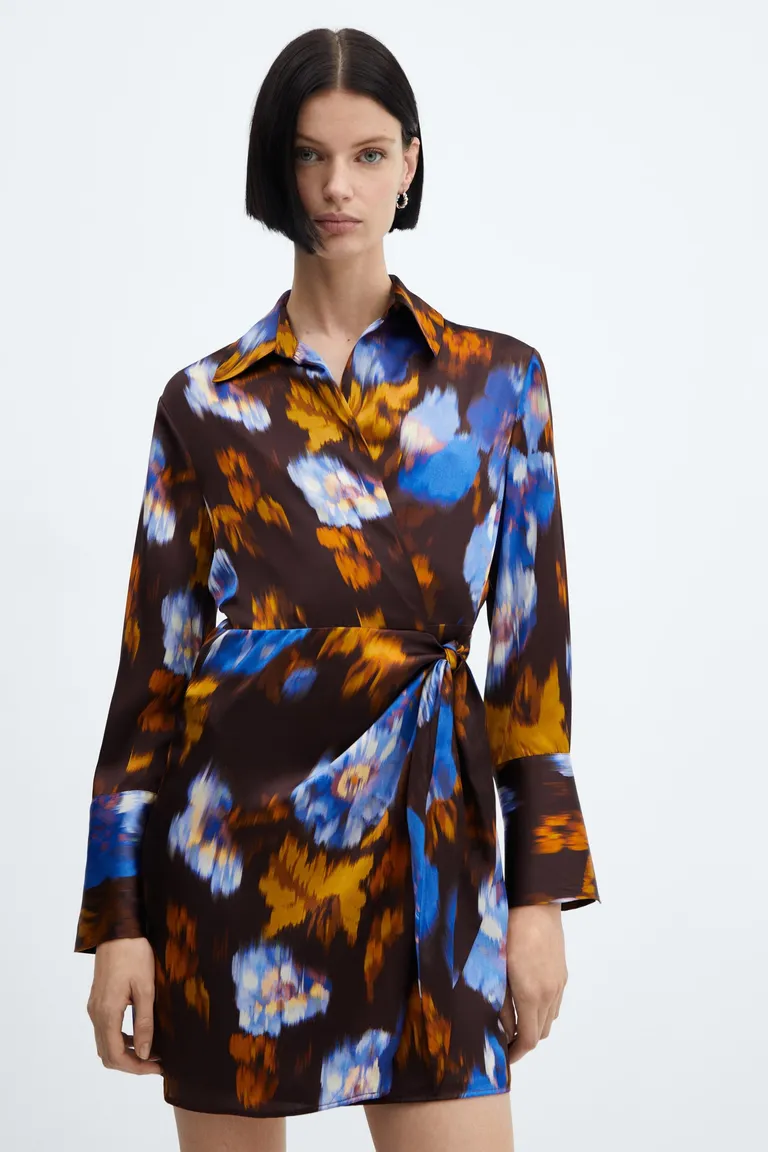 Vestido satinado estampado de Mango en Vestidos para argentina