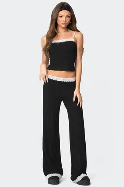 Pantalón domino con encaje de Edikted en Pantalones para argentina