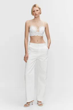 Top crop calado de Mango en Tops para argentina