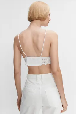 Top crop calado de Mango en Tops para argentina