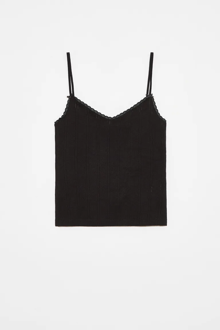 Top musculosa de punto con detalles de encaje en el escote de Ay Not Dead en Tops para argentina