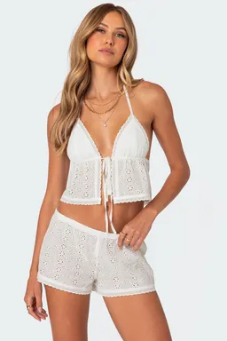 Top jael halter con ojalillos de Edikted en Tops para argentina