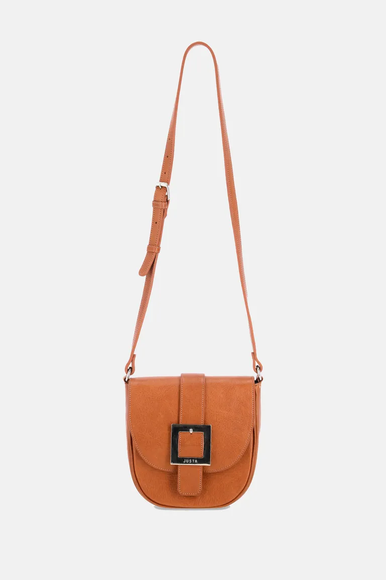 Bandolera de diseño redondeado con hebilla metálica central y correa larga ajustable para uso diario de Justaosadia en Bolsos y Carteras para argentina
