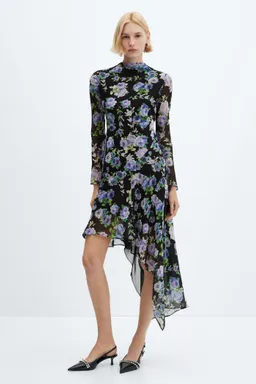 Vestido asimétrico flores de Mango en Vestidos para argentina