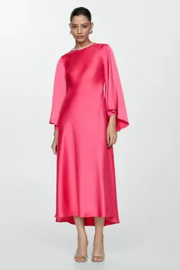 Vestido satinado manga acampanada de Mango en Vestidos para argentina
