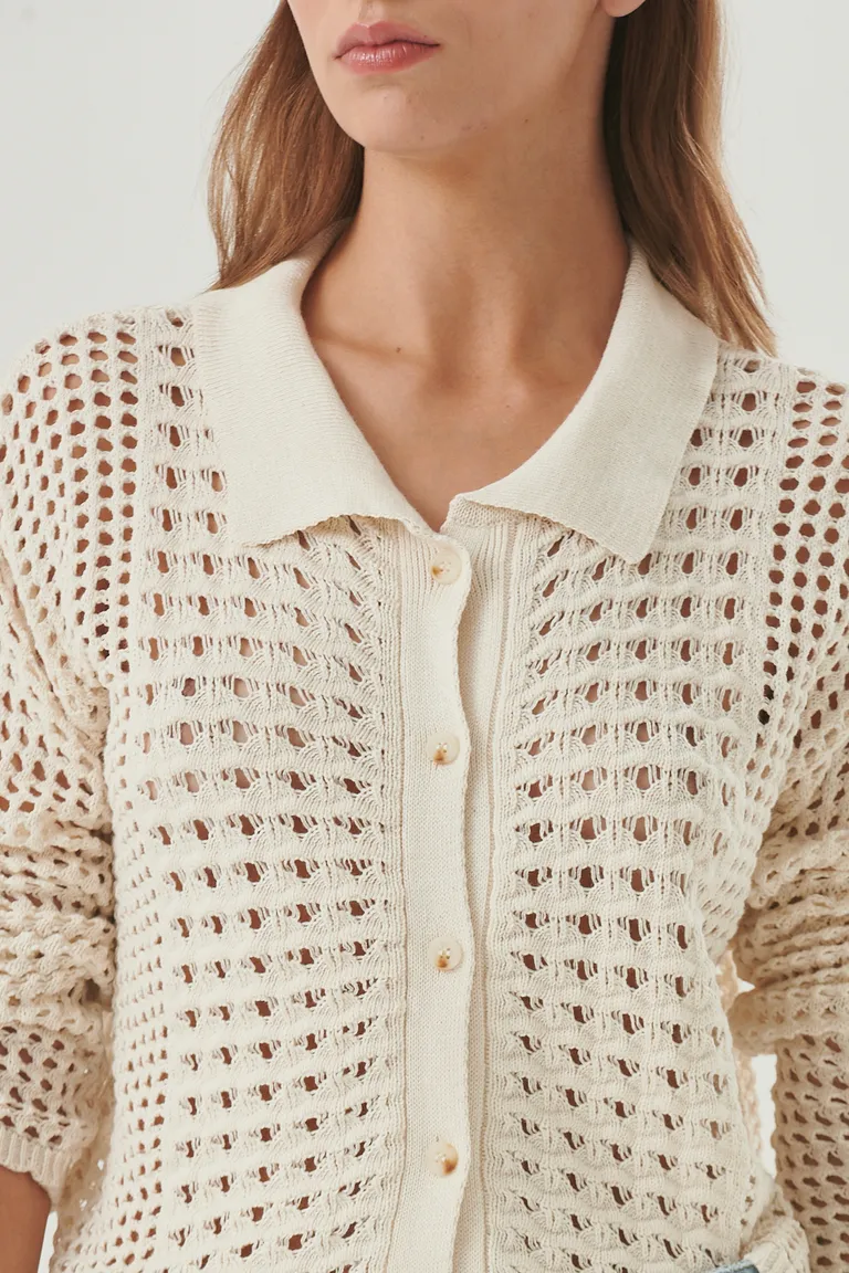 Chaqueta tejida en punto suelto con diseño relajado y elegante de Sweet en Chaquetas para argentina