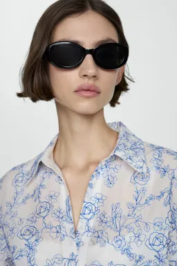 Camisa bordada flores algodón de Mango en Camisas para argentina