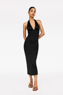 Vestido midi escote pico poliamida de Pull&Bear en Vestidos para argentina