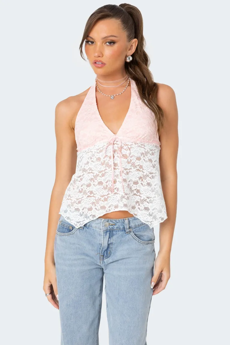 Top halter esme encaje de Edikted en Tops para argentina