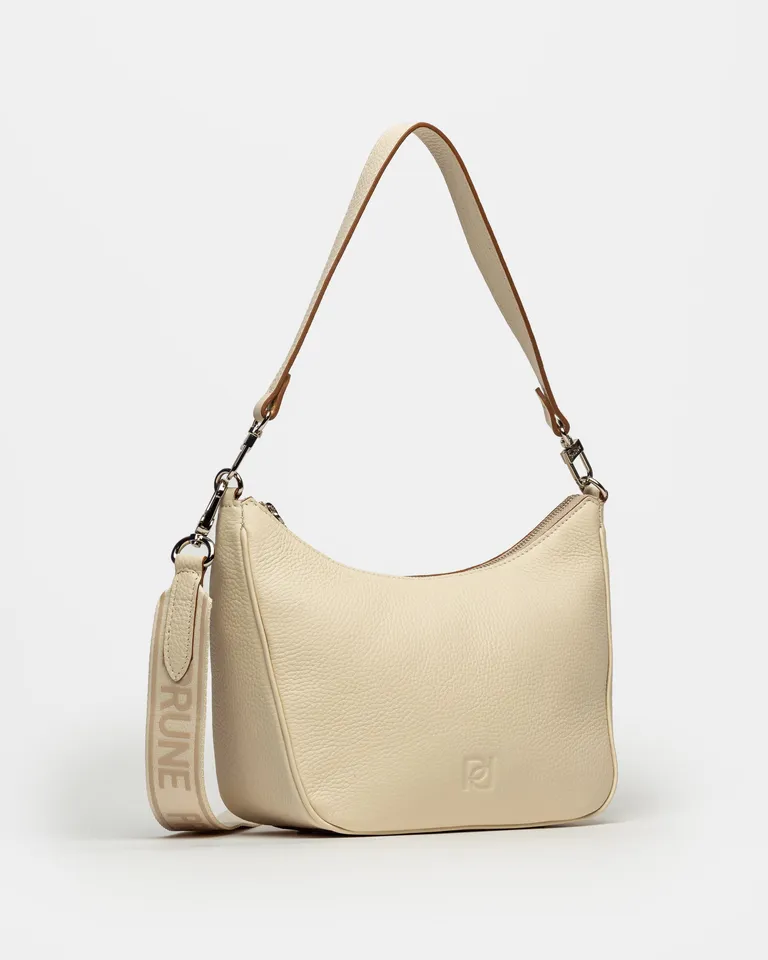 Cartera de Hombro Curva en Cuero Graneado Estilo Neutro y Elegante de Prüne en Bolsos y Carteras para argentina