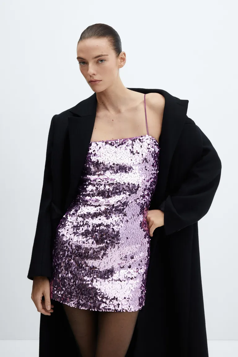 Vestido corto lentejuelas semitransparente de Mango en Vestidos para argentina