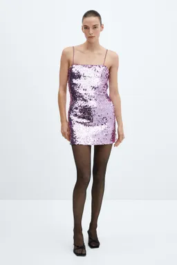 Vestido corto lentejuelas semitransparente de Mango en Vestidos para argentina
