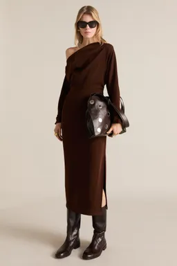 Vestido asimétrico laterales fruncidos de Mango en Vestidos para argentina