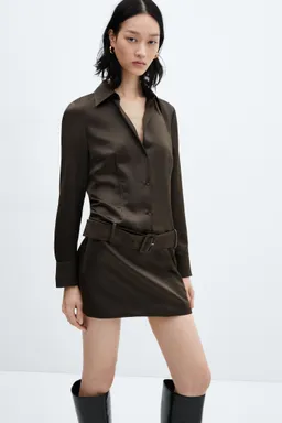 Vestido satinado con cinturón de Mango en Vestidos para argentina