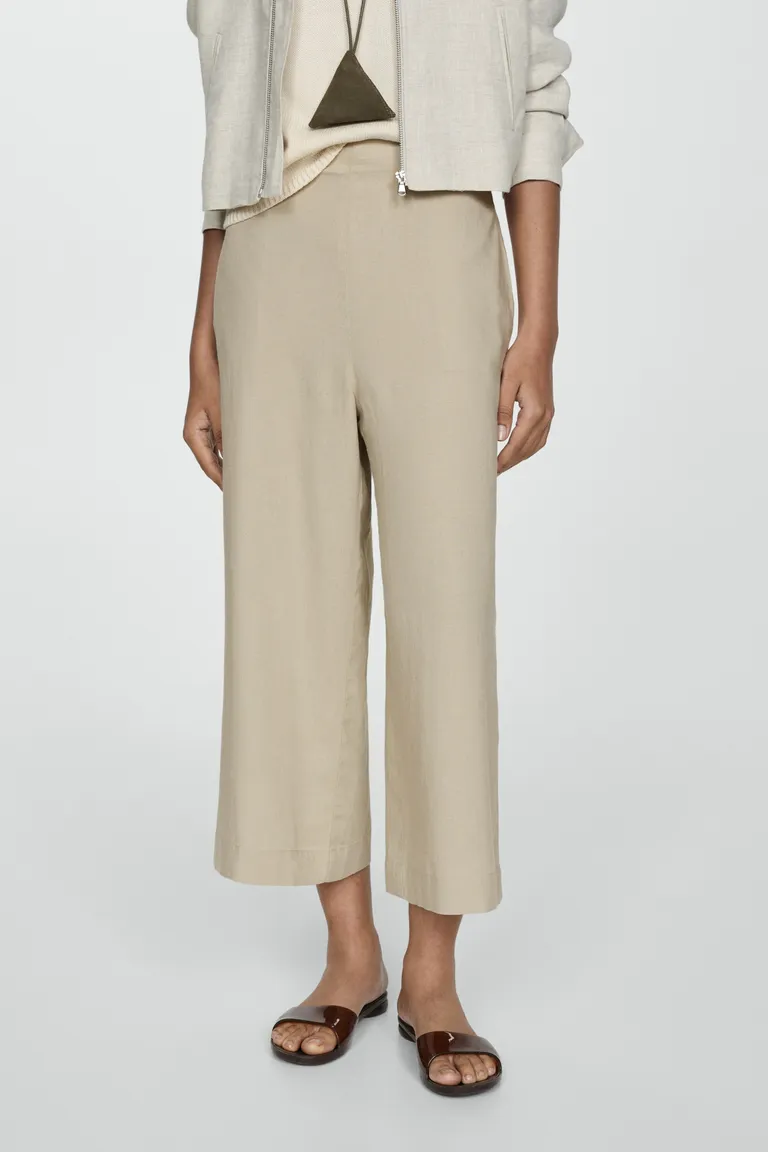 Pantalón lino wideleg de Mango en Pantalones para argentina