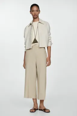 Pantalón lino wideleg de Mango en Pantalones para argentina