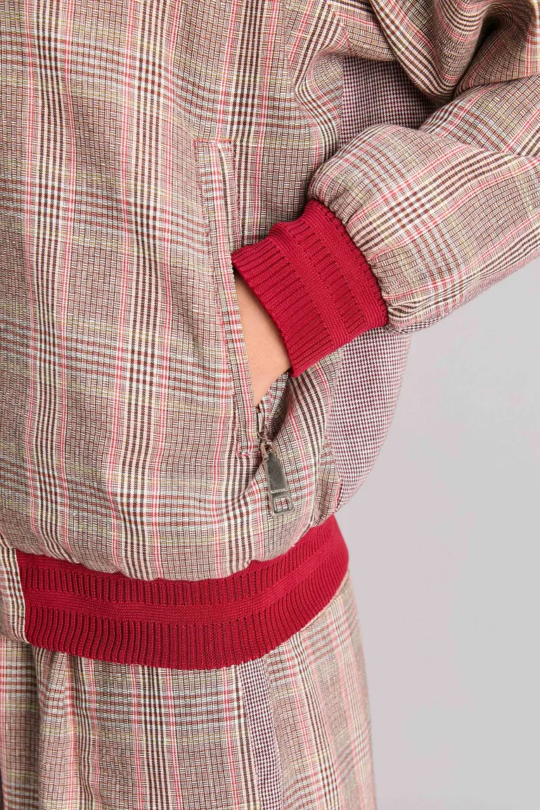 Chaqueta bomber de estilo cuadrillé y detalles en vichy para mujer de Kosiuko en Chaquetas para argentina