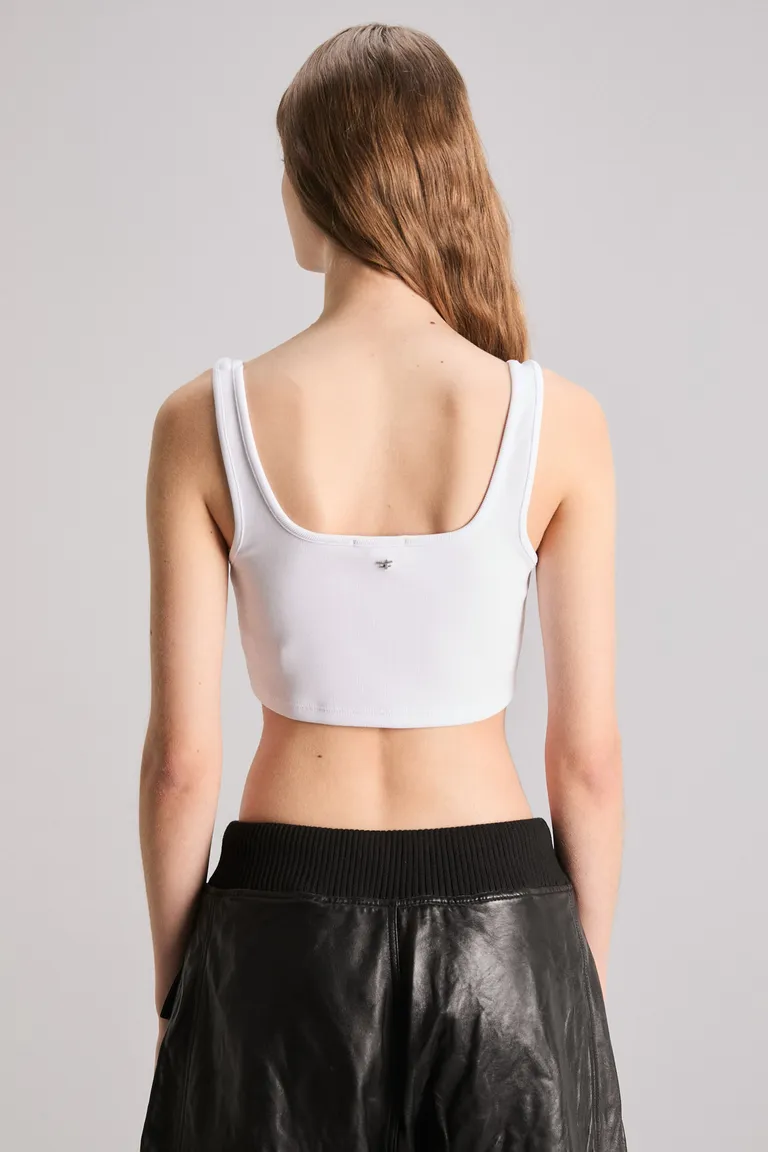 Musculosa blanca crop con escote corazón y detalles en la espalda para mujer de Kosiuko en Tops para argentina