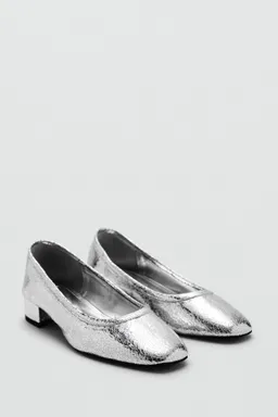 Zapato tacón craquelado metalizado de Mango en Zapatos con Tacos para argentina