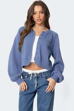 Cardigan punto manga abullonada sammi de Edikted en Buzos y Sweaters para argentina
