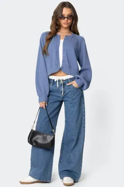 Cardigan punto manga abullonada sammi de Edikted en Buzos y Sweaters para argentina