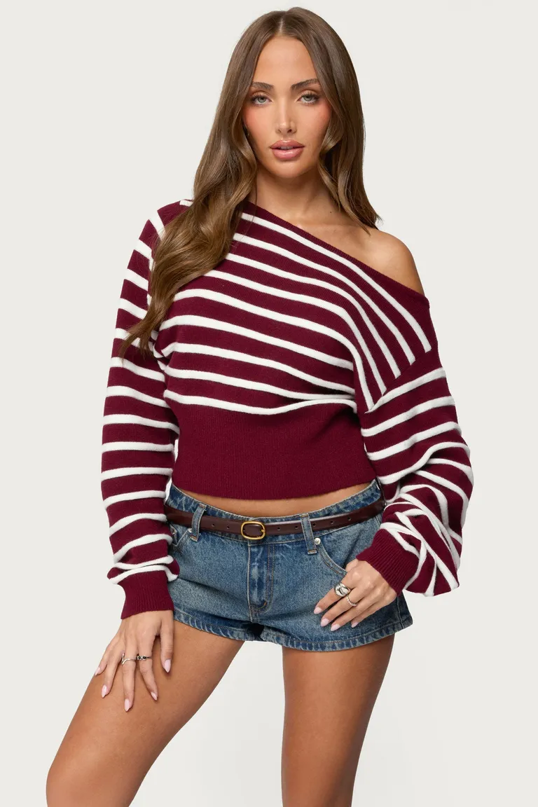 Sweater mika oversized con hombros descubiertos de Edikted en Buzos y Sweaters para argentina