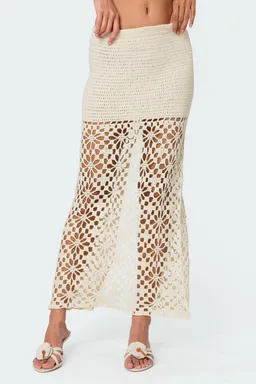 Falda maxi crochet con abertura de Edikted en Faldas para argentina