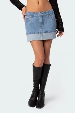 Mini falda denim doblada de Edikted en Faldas para argentina