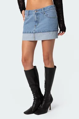 Mini falda denim doblada de Edikted en Faldas para argentina