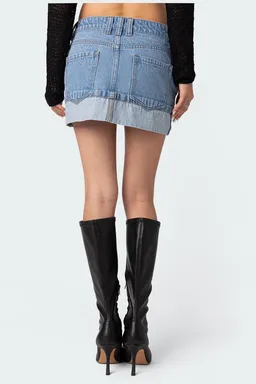 Mini falda denim doblada de Edikted en Faldas para argentina